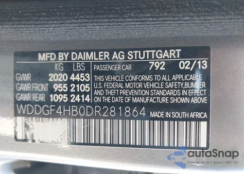 2013 Mercedes-Benz C 250 Luxury из США, поврежденный, VIN WDDGF4HB0DR281864